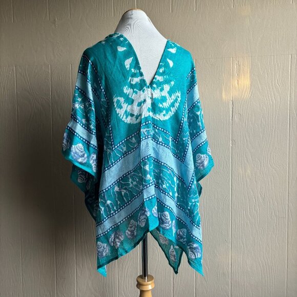 Mudpie Linen Beachy Novelty Print Double-V Kimono Coverup - Picture 7 of 12
